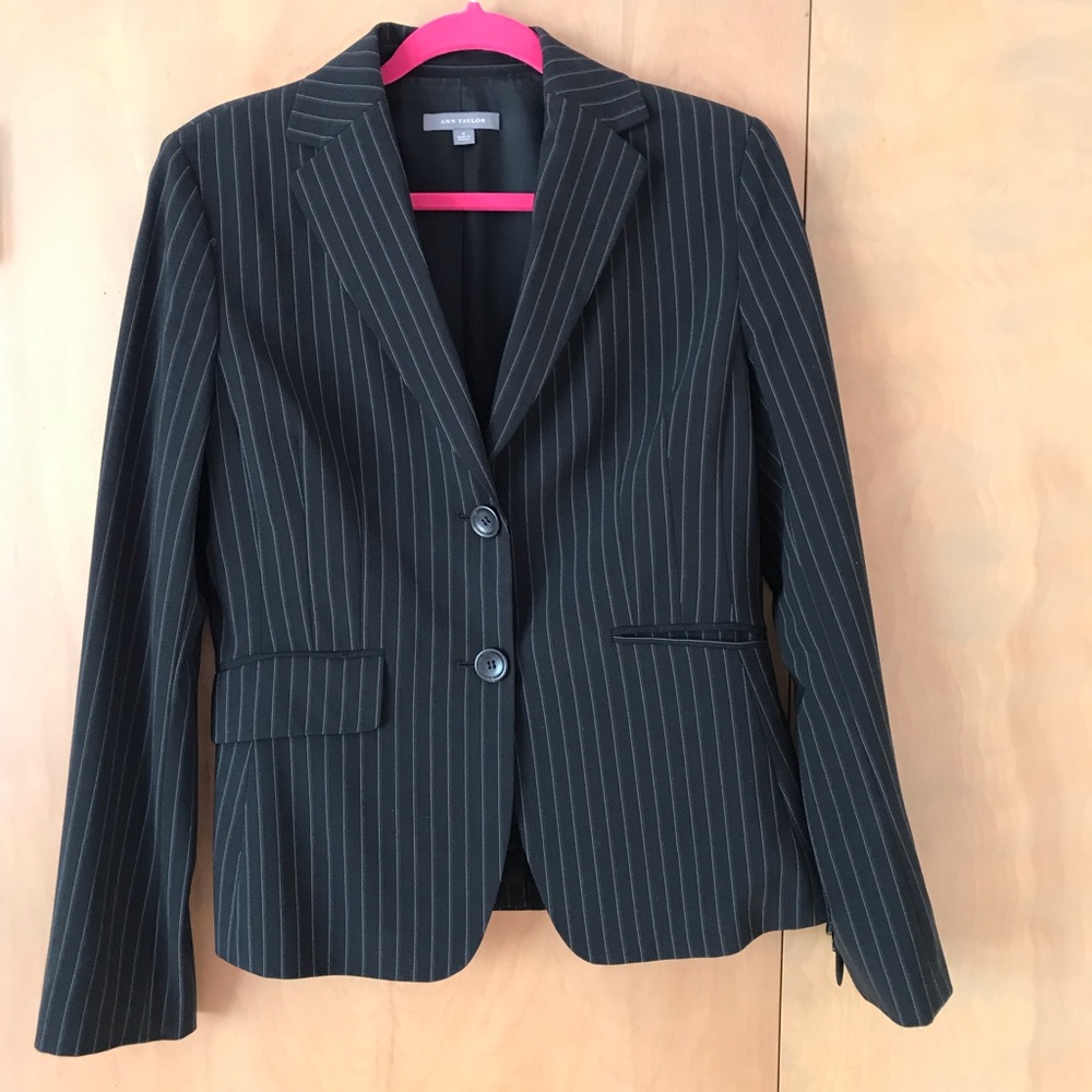 Ann Taylor Pinstripe Blazer; Size 10